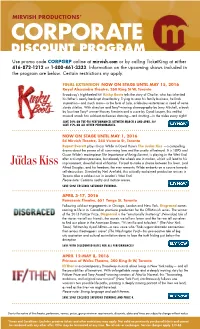 Mirvish Productions' Corporate Discount Program