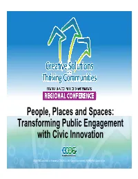 People, Places and Spaces: Transforming Public Engagement with Civic Innovation