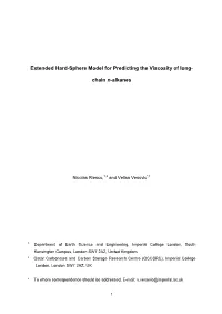 Extended Hard-Sphere Model for Predicting the Viscosity of Long