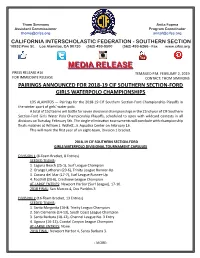 Program Coordinator Thoms@Cifss.Org Anitaf@Cifss.Org CALIFORNIA INTERSCHOLASTIC FEDERATION - SOUTHERN SECTION 10932 Pine St