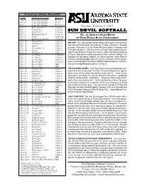 SUN DEVIL SOFTBALL Feb