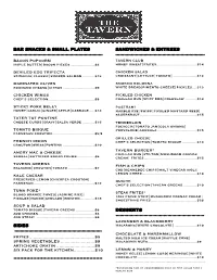 Tavern Tulsa Spring Menus