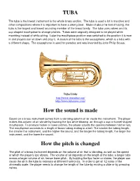 TUBA How the Sound Is Made How the Pitch Is Changed