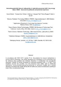 Assessing Potential Induced Radioactivity in Materials Processed with X-Ray Energy Above 5 Mev: Assessment Protocols and Practical Experience
