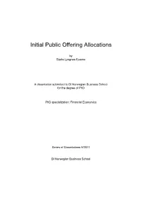 Initial Public Offering Allocations