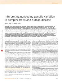 Interpreting Noncoding Genetic Variation in Complex Traits and Human Disease