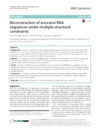 Reconstruction of Ancestral RNA Sequences Under Multiple Structural Constraints Olivier Tremblay-Savard1,2, Vladimir Reinharz1 and Jérôme Waldispühl1*