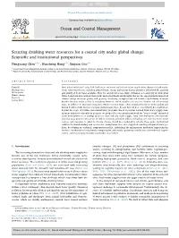 Securing Drinking Water Resources for a Coastal City Under Global Change: Scientiﬁc and Institutional Perspectives