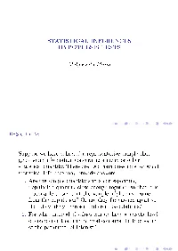 Statistical Inferences Hypothesis Tests