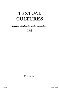 Texts, Contexts, Interpretation 10:1