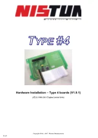 Type 4 Hardware Installation Manual Page 1 of 21 IMPORTANT INFORMATION