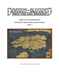 HEIRS to the SHOGUNATE Kickstarter Backer Manuscript Preview PART I
