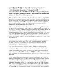 Internal Developments Under Administrator‐General Appointed