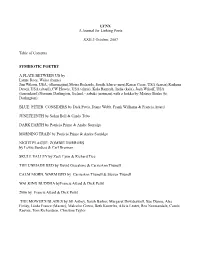 LYNX a Journal for Linking Poets XXII:3 October, 2007 Table Of