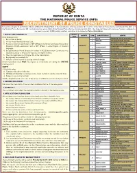 Recruitment of Police Constables