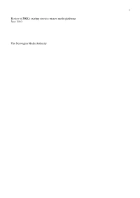 Review of NRK's Existing Services on New Media Platforms June 2010