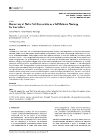 Self-Censorship As a Self-Defence Strategy for Journalists