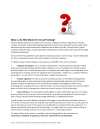 What Is the RED Model of Critical Thinking?