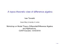 A Topos-Theoretic View of Difference Algebra