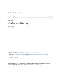 Hobsbaum and His Legacy Adrian Hunter University of Stirling