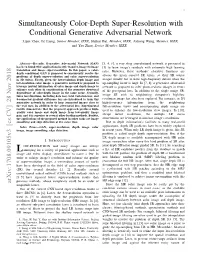 Simultaneously Color-Depth Super-Resolution with Conditional