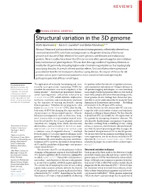 Structural Variation in the 3D Genome
