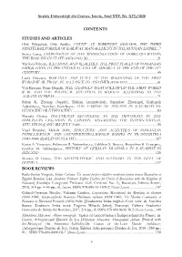5 Contents Studies and Articles Book Reviews