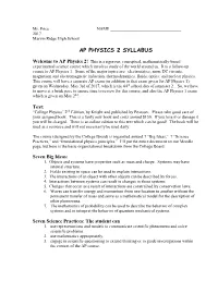 Ap Physics 2 Syllabus