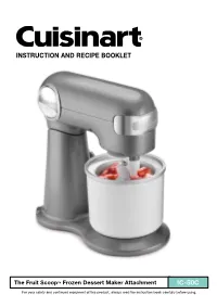 Instruction and Recipe Booklet Ic-50C