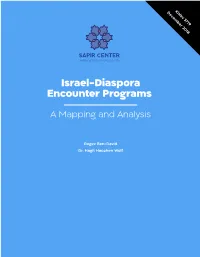Israel-Diaspora Encounter Programs a Mapping and Analysis
