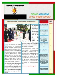 MFADC-MAGAZINE Nr 132 of 02Nd July 2021 Presentation of Credentials: Bangladesh Opens Its Representation in Burundi