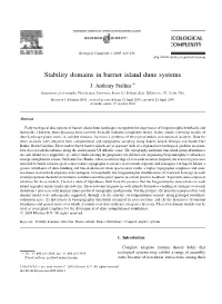 Stability Domains in Barrier Island Dune Systems J