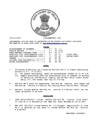 [01/11/2011 NOTES 1. Following Directions Are Issued by Hon'ble DB