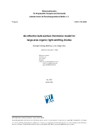 An Effective Bulk-Surface Thermistor Model for Large-Area Organic Light-Emitting Diodes
