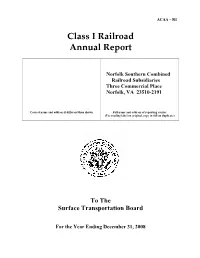 Class I Railroad Annual Report