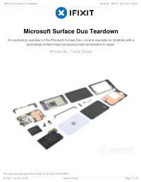 Microsoft Surface Duo Teardown Guide ID: 136576 - Draft: 2021-04-30