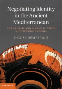 Negotiating Identity in the Ancient Mediterranean