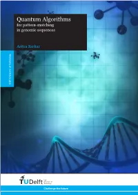 Quantum Algorithms for Pattern-Matching in Genomic Sequences