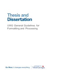 Thesis and Dissertation