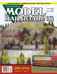 2002 Model Railroading ▼ 5 Serving Ohio Bound and the Nation Acy Road of Service Acy V Es 845