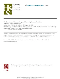 The Reception of Darwin's Origin of Species by Russian Scientists Author(S): James Allen Rogers Source: Isis, Vol