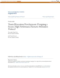 Designing a Secure, High-Performance Remote Attestation Protocol Alexander David Titus Worcester Polytechnic Institute