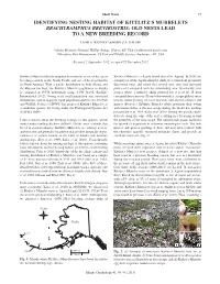 Identifying Nesting Habitat of Kittlitz's