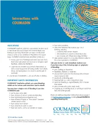 Interactions with COUMADIN