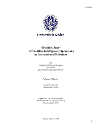 Intra-Allies Intelligence Operations in International Relations