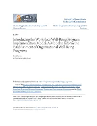 Introducing the Workplace Well-Being Program Implementation Model