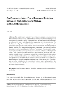 On Cosmotechnics: for a Renewed Relation Between Technology And