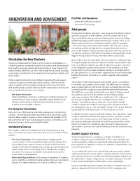 Orientation and Advisement 1