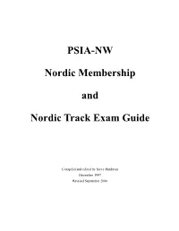 PSIA-NW Nordic Membership and Nordic Track Exam Guide