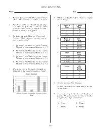 Summer Packet for Digits